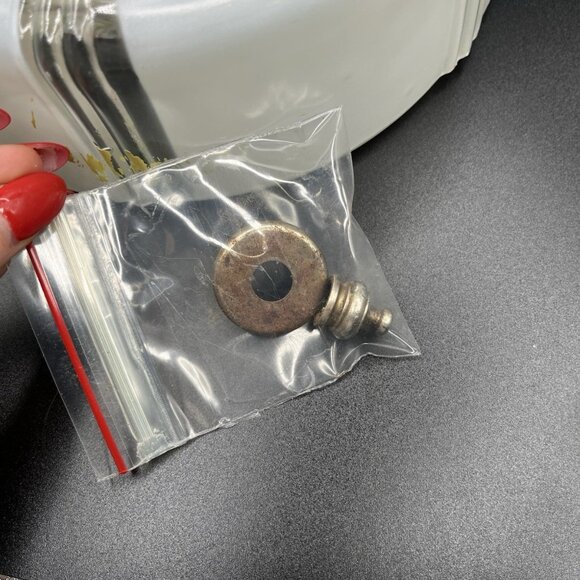 VTG Art Deco Glass Ceiling Light Shades White Flush Mount & Clear Hobnail Dome - Picture 13 of 13